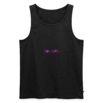 Volti Heartbeat Purple - cadeau de voleur - Débardeur bio Premium Homme - noir - Devant - Michal (187cm)