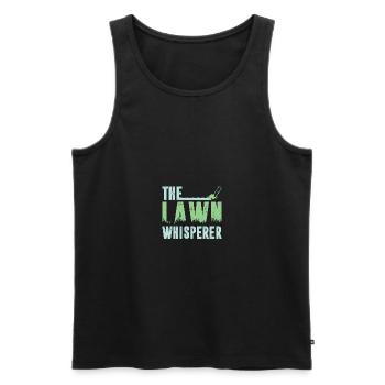 Funny Lawn Mowing The Lawn Whisperer - Men's Premium Organic Tank Top - black - Front - AI Model Male 178 light (178cm)