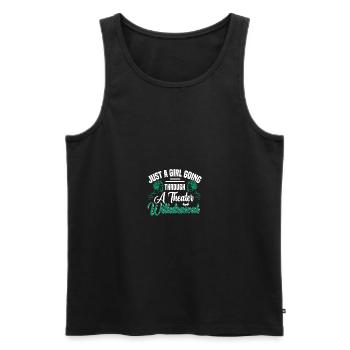GIRL GOING THROUGH A THEATER WITHDRAWAL Gifts - Men's Premium Organic Tank Top - black - Front - AI Model Male 178 light (178cm)
