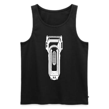 Hair clipper hairdresser icon - Men's Premium Organic Tank Top - black - Front - Michal (187cm)