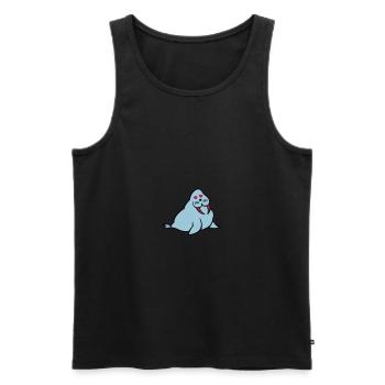 seehund verliebt - Männer Premium Bio Tank Top - Schwarz - Vorne - Michal (187cm)
