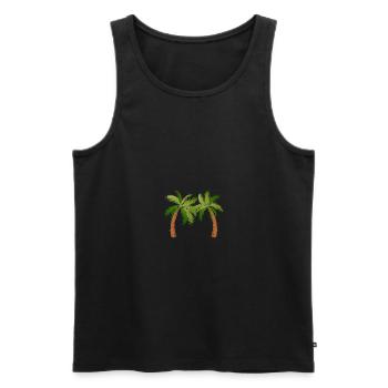 palm tree palm trees 1506 W - Men's Premium Organic Tank Top - black - Front - Michal (187cm)