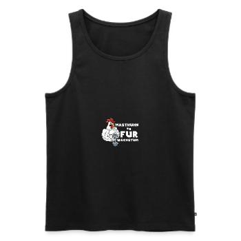 Masthuhn für Wachstum Bodybuilding - Männer Premium Bio Tank Top - Schwarz - Vorne - Michal (187cm)