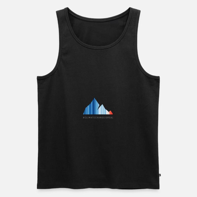 Global warming stripes - gray font - Männer Premium Bio Tank Top - Schwarz