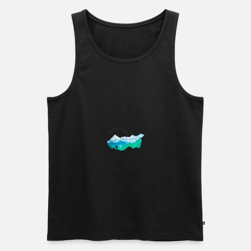 Gleitschirm Paragliding Pilot Berge Sommer Himmel - Männer Premium Bio Tank Top - Schwarz