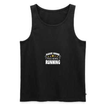 Motif marathon pour les coureurs et les joggeurs - Débardeur bio Premium Homme - noir - Devant - Michal (187cm)