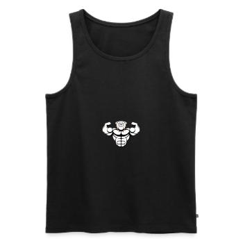 strong bulldog 02 - Men's Premium Organic Tank Top - black - Front - Michal (187cm)