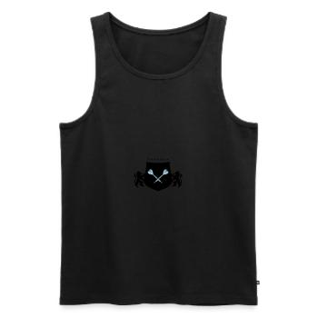 dart wappen - Männer Premium Bio Tank Top - Schwarz - Vorne - Michal (187cm)