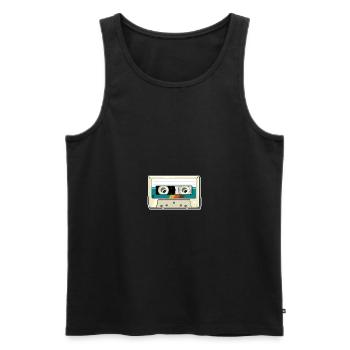 Vintage Kassette - Männer Premium Bio Tank Top - Schwarz - Vorne - AI Model Male 178 light (178cm)
