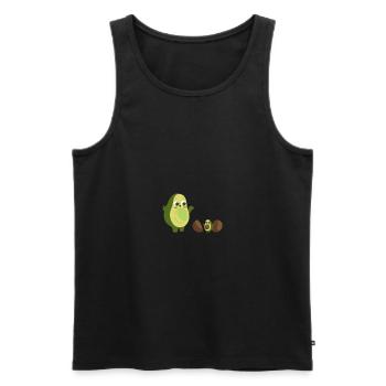Avocado alien vegan manger cadeau - Débardeur bio Premium Homme - noir - Devant - AI Model Male 178 light (178cm)