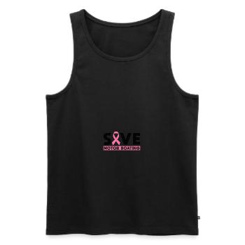Save Motorboating - Breast Cancer Awareness - Männer Premium Bio Tank Top - Schwarz - Vorne - Michal (187cm)