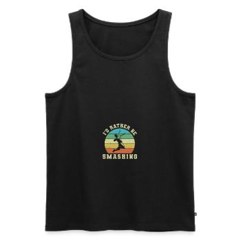 I'd Rather Be Smashing Badminton Shuttlecock - Männer Premium Bio Tank Top - Schwarz - Vorne - Michal (187cm)