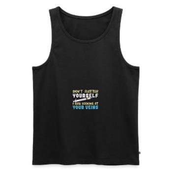 Don't Flatter Yourself I Was Looking At Your Veins - Männer Premium Bio Tank Top - Schwarz - Vorne - AI Model Male 178 light (178cm)