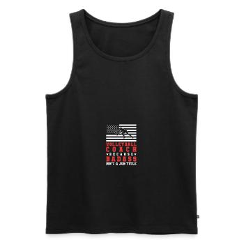 Volleyball Coach Because Badass Isnt A Job Title - Männer Premium Bio Tank Top - Schwarz - Vorne - Michal (187cm)