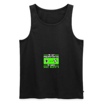 Im Not Procrastinating Im Doing Side Quests - Männer Premium Bio Tank Top - Schwarz - Vorne - AI Model Male 178 light (178cm)