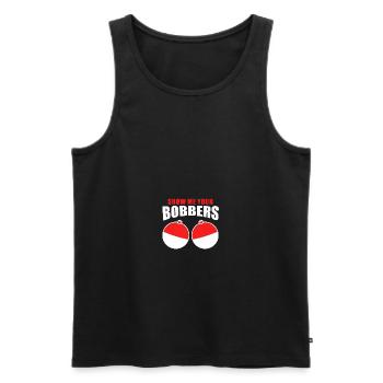 Fish Catching Fishermen - Show Me Your Bobbers - Männer Premium Bio Tank Top - Schwarz - Vorne - Michal (187cm)