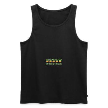 Sometimes I Wet My Plants - Plants Apparel - Männer Premium Bio Tank Top - Schwarz - Vorne - AI Model Male 178 light (178cm)