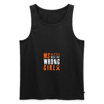 MS Messed With The Wrong Girl Novelty - Männer Premium Bio Tank Top - Schwarz - Vorne - Michal (187cm)