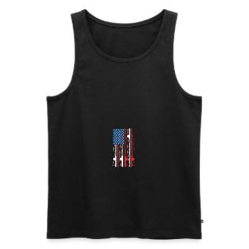 American Flag Fishing Rod USA Patriotic - Männer Premium Bio Tank Top - Schwarz - Vorne - Michal (187cm)