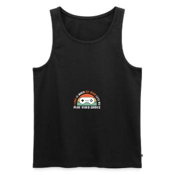 Gaming - I love my Mom - PC Gamer - Männer Premium Bio Tank Top - Schwarz - Vorne - Michal (187cm)