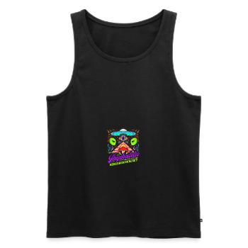 Illuminati Pyramid Alien - Psychedelic Research - Männer Premium Bio Tank Top - Schwarz - Vorne - Michal (187cm)