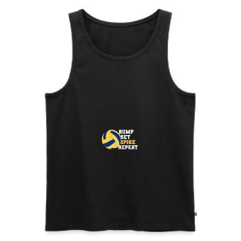 Volleyball Bump Set Spike Repeat - Männer Premium Bio Tank Top - Schwarz - Vorne - AI Model Male 178 light (178cm)
