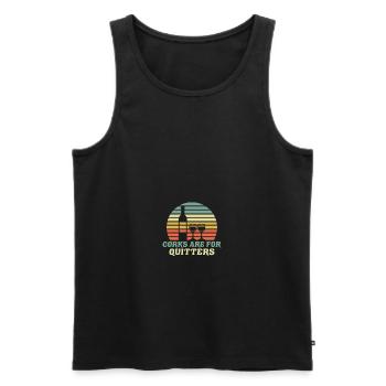 Corks Are For Quitters - Männer Premium Bio Tank Top - Schwarz - Vorne - Michal (187cm)
