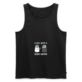 A Salt with a Deadly Weapon - Männer Premium Bio Tank Top - Schwarz - Vorne - AI Model Male 178 light (178cm)
