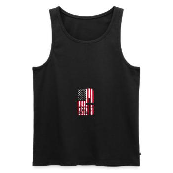 One Nation Under God Patriotic Christian Praise - Männer Premium Bio Tank Top - Schwarz - Vorne - Michal (187cm)