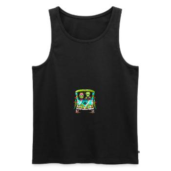 Space Shroom - Hippie Alien - Männer Premium Bio Tank Top - Schwarz - Vorne - AI Model Male 178 light (178cm)