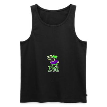 Pugs Not Drugs - Say No To Drugs Dog Owner - Männer Premium Bio Tank Top - Schwarz - Vorne - Michal (187cm)