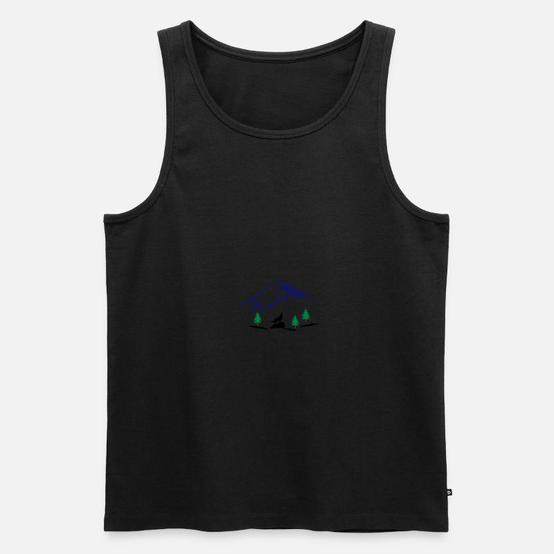 gebirge wolf - Männer Premium Bio Tank Top - Schwarz