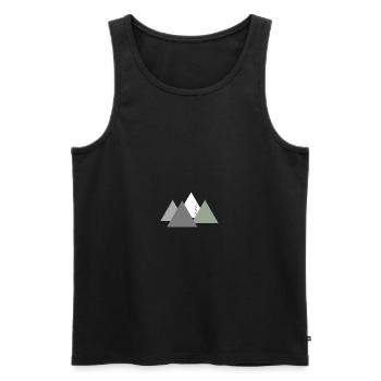 panorama de montagne, , montagnes, montagnes - Débardeur bio Premium Homme - noir - Devant - AI Model Male 178 light (178cm)