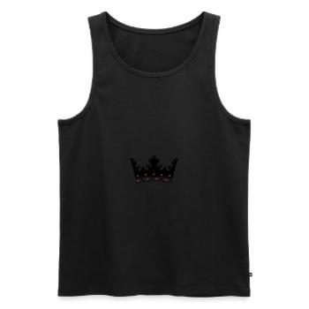 krone - Männer Premium Bio Tank Top - Schwarz - Vorne - AI Model Male 178 light (178cm)