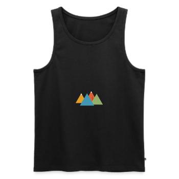 Bergpanorama, Bergwelten, Schneeberge - Männer Premium Bio Tank Top - Schwarz - Vorne - AI Model Male 178 light (178cm)