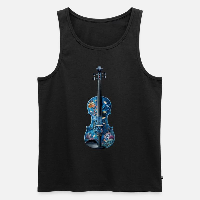 Fisch Violine - Männer Premium Bio Tank Top - Schwarz