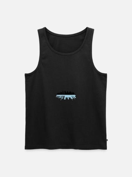city skyline - Men's Premium Organic Tank Top - black