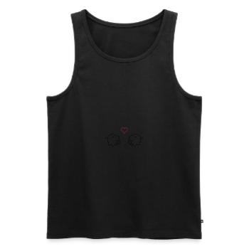 pigs in love 1 - Männer Premium Bio Tank Top - Schwarz - Vorne - Michal (187cm)