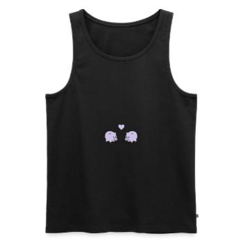 pigs in love - Männer Premium Bio Tank Top - Schwarz - Vorne - AI Model Male 178 light (178cm)