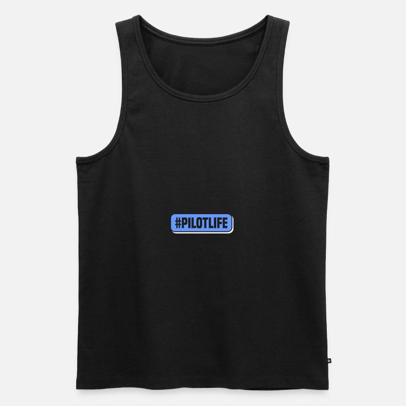 #PILOTLIFE Geschenke - Männer Premium Bio Tank Top - Schwarz