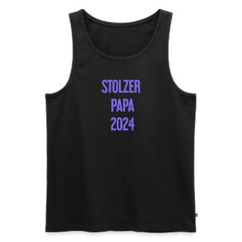 Stolzer Papa 2024 – für frischgebackene Väter - Männer Premium Bio Tank Top - Schwarz - Vorne - AI Model Male 178 light (178cm)