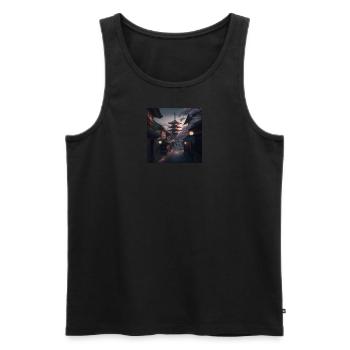 Kyoto city - Men's Premium Organic Tank Top - black - Front - AI Model Male 178 light (178cm)