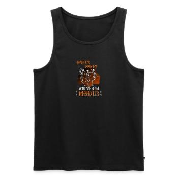 Hokus Pokus wir sind im Modus - Männer Premium Bio Tank Top - Schwarz - Vorne - AI Model Male 178 light (178cm)
