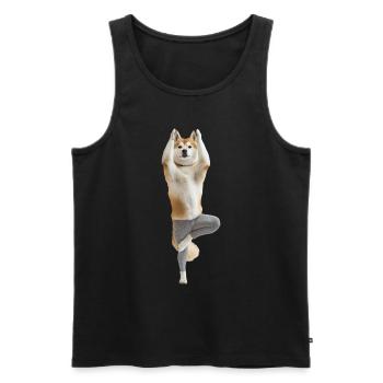 Akita - Männer Premium Bio Tank Top - Schwarz - Vorne - Michal (187cm)