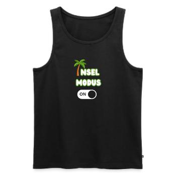 Inselmodus ON Palme Party Malle Mallorca - Männer Premium Bio Tank Top - Schwarz - Vorne - Michal (187cm)