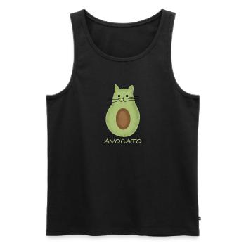 Avocato | Avocado, Katze, Katzenliebhaber - Männer Premium Bio Tank Top - Schwarz - Vorne - Michal (187cm)