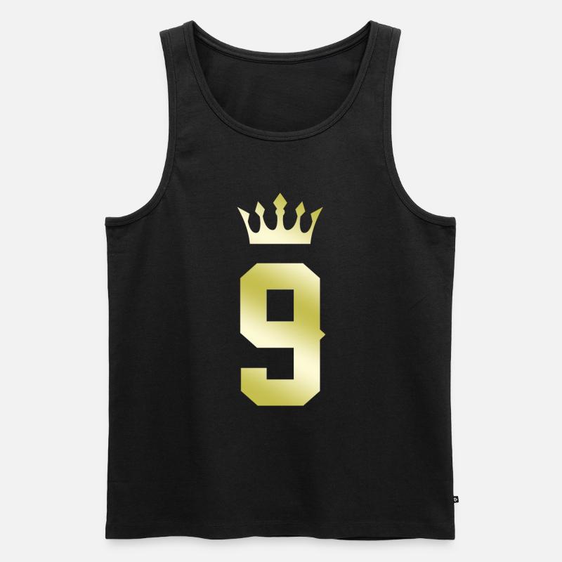 9 Zahl Krone - Männer Premium Bio Tank Top - Schwarz