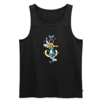 Anchor with butterfly maritime - Men's Premium Organic Tank Top - black - Front - Michal (187cm)