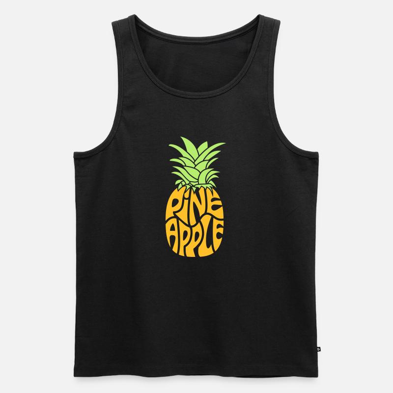 Ananas - Männer Premium Bio Tank Top - Schwarz