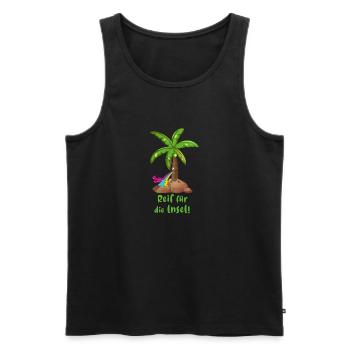 reif für die insel,urlaub,ferien,palme,insel - Männer Premium Bio Tank Top - Schwarz - Vorne - Michal (187cm)